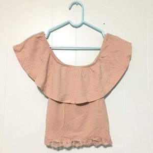 Off-shoulder cropped blouse